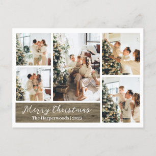 Cartes Pour Fêtes Annuelles Noël Rustic Reindeer Family Photo Collage