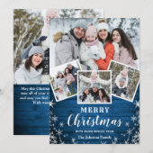 Cartes Pour Fêtes Annuelles Noël Rustic Wood 5 PHOTO Salutation (Devant / Derrière)