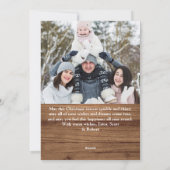 Cartes Pour Fêtes Annuelles Noël Rustic Wood 5 PHOTO Salutation (Dos)