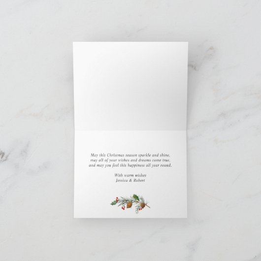 Cartes Pour Fêtes Annuelles Noël rustique 5 PHOTOS Salutation (Intérieur)