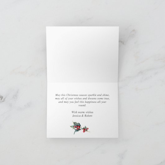 Cartes Pour Fêtes Annuelles Noël rustique 5 PHOTOS Salutation (Intérieur)