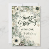 Cartes Pour Fêtes Annuelles Noël rustique avec verdure enneigée (Devant)