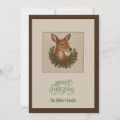 Cartes Pour Fêtes Annuelles Noël rustique Cerf d'hiver avec couronne (Devant)