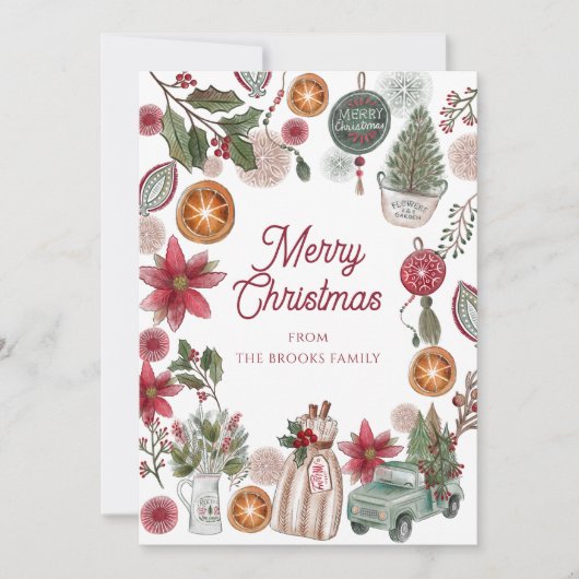 Cartes Pour Fêtes Annuelles Noël rustique cosy (Devant)