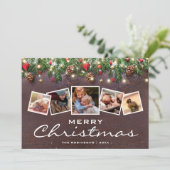 Cartes Pour Fêtes Annuelles Noël rustique de campagne Multi Photo (Debout devant)