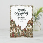 Cartes Pour Fêtes Annuelles Noël rustique du chalet d'hiver (Debout devant)