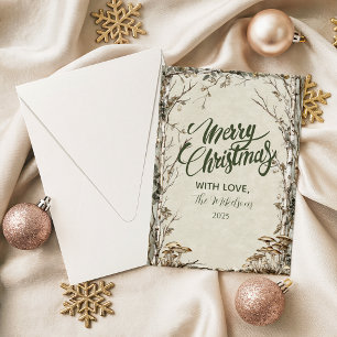 Cartes Pour Fêtes Annuelles Noël rustique en forêt hivernale