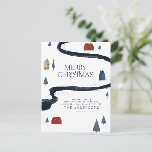 Cartes Pour Fêtes Annuelles Noël rustique et élégant (Debout devant)