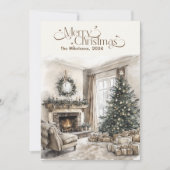 Cartes Pour Fêtes Annuelles Noël rustique Festif Cosy (Devant)