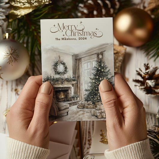 Cartes Pour Fêtes Annuelles Noël rustique Festif Cosy