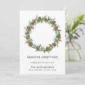 Cartes Pour Fêtes Annuelles Noël rustique Joyeuses Fêtes modernes Nom (Debout devant)