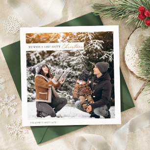 Cartes Pour Fêtes Annuelles Noël Rustique moderne Deux photos carrées