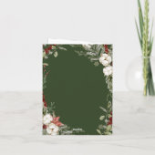 Cartes Pour Fêtes Annuelles Noël rustique vert | Floral et photo d'hiver (Dos)