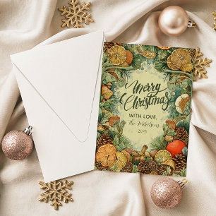 Cartes Pour Fêtes Annuelles Noël rustique vintage en forêt