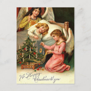 Cartes Pour Fêtes Annuelles Noël saint badine des anges vintages