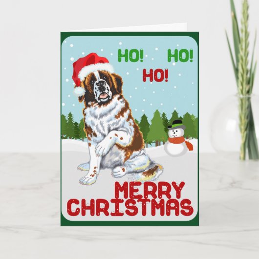 Cartes Pour Fêtes Annuelles Noël Saint Bernard (Devant)