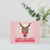 Cartes Pour Fêtes Annuelles NOËL SALUER rennes roux roux rudolph rose (Debout devant)