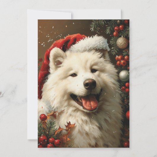 Cartes Pour Fêtes Annuelles Noël Samoyé (Devant)