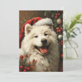 Cartes Pour Fêtes Annuelles Noël Samoyé (Debout devant)