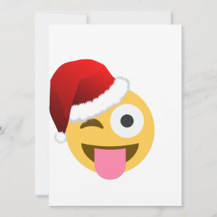 Cartes Pour Fêtes Annuelles noël santa claus winking emoji