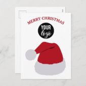 Cartes Pour Fêtes Annuelles Noël Santa Hat Joyeux Noël Logo d'affaires (Devant / Derrière)