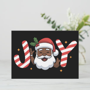 Cartes Pour Fêtes Annuelles Noël Santa noir Joie africaine Fêtes Xmas