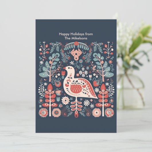 Cartes Pour Fêtes Annuelles Noël scandinave de Woodland (Debout devant)