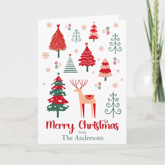 Cartes Pour Fêtes Annuelles Noël scandinave du Festival d'une photo (Devant)