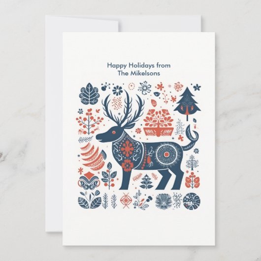 Cartes Pour Fêtes Annuelles Noël scandinave en forêt moderne (Devant)