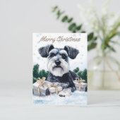 Cartes Pour Fêtes Annuelles Noël Schnauzer (Debout devant)