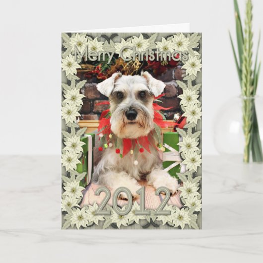 Cartes Pour Fêtes Annuelles Noël - Schnauzer - Abby (Devant)