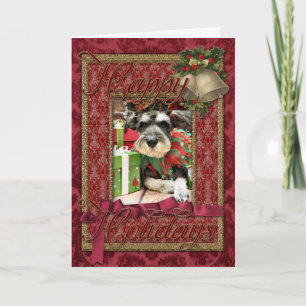 Cartes Pour Fêtes Annuelles Noël - Schnauzer - Joey