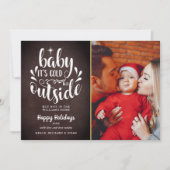 Cartes Pour Fêtes Annuelles Noël Script Boho Chalkboard Photo (Devant)