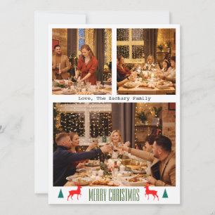 Cartes Pour Fêtes Annuelles Noël Script Famille Trois Photo