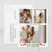 Cartes Pour Fêtes Annuelles Noël Script Famille Trois Photo (Devant / Derrière)