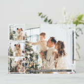 Cartes Pour Fêtes Annuelles Noël Script moderne Famille Photo Collage (Debout devant)