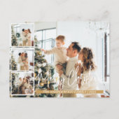 Cartes Pour Fêtes Annuelles Noël Script moderne Famille Photo Collage (Devant)