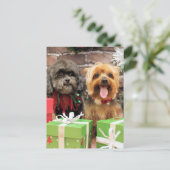 Cartes Pour Fêtes Annuelles Noël - Shih Tzu X Maggie - Yorkie Pixie (Debout devant)