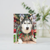 Cartes Pour Fêtes Annuelles Noël - Siberian Husky - Nika (Debout devant)
