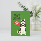 Cartes Pour Fêtes Annuelles Noël sibérien Husky (Debout devant)