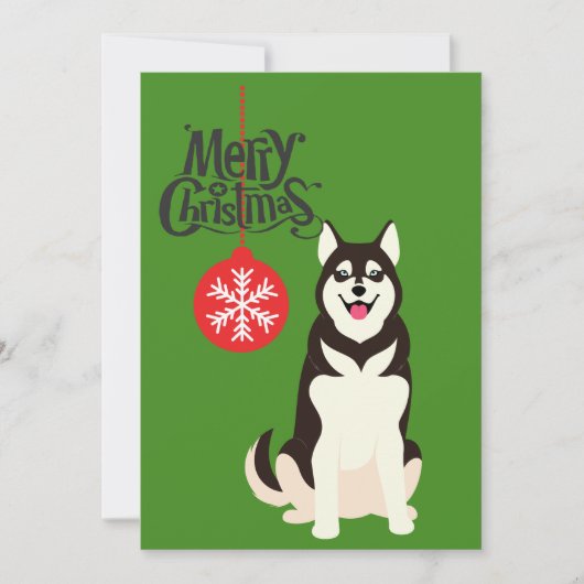 Cartes Pour Fêtes Annuelles Noël sibérien Husky (Devant)