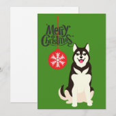 Cartes Pour Fêtes Annuelles Noël sibérien Husky (Devant / Derrière)