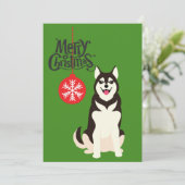 Cartes Pour Fêtes Annuelles Noël sibérien Husky (Debout devant)