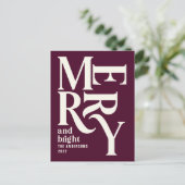 Cartes Pour Fêtes Annuelles Noël simple bordeaux simple et moderne (Debout devant)