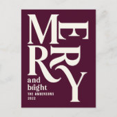 Cartes Pour Fêtes Annuelles Noël simple bordeaux simple et moderne (Devant)