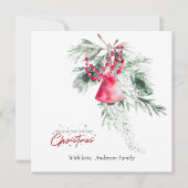 Cartes Pour Fêtes Annuelles Noël Simple Design de verdure Bible Verse Plat (Devant)