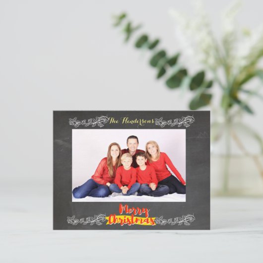 Cartes Pour Fêtes Annuelles Noël simple en tableau noir (Debout devant)