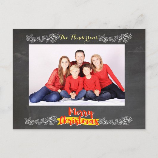 Cartes Pour Fêtes Annuelles Noël simple en tableau noir (Devant)