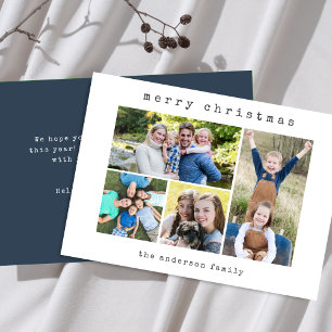 Cartes Pour Fêtes Annuelles Noel simple machine à écrire moderne 4 photo Colla