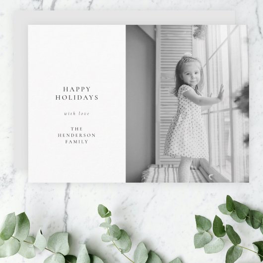 Cartes Pour Fêtes Annuelles Noël simple minimal | Photo noir et blanc